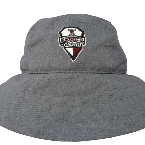 Anoka Lacrosse Bucket Hat Gray OS Adjustable Drawstring Embroidered Under Armour - Picture 1 of 10